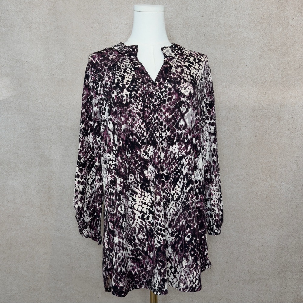Dear Scarlett Abstract Animal Inspired Print in Rich Plum, Black, & Ivory Tones - Picture 3 of 9